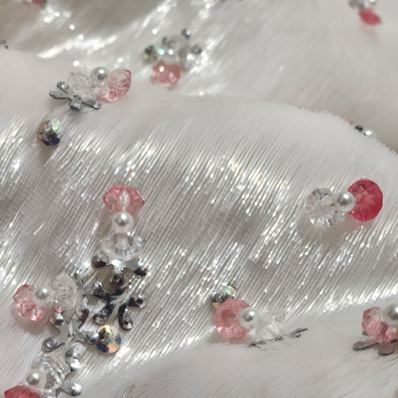 SPRING Easter MOSCHINO COUTURE Faux Fur Dress Marie Antoinette Embellished Beads - Picture 14 of 16